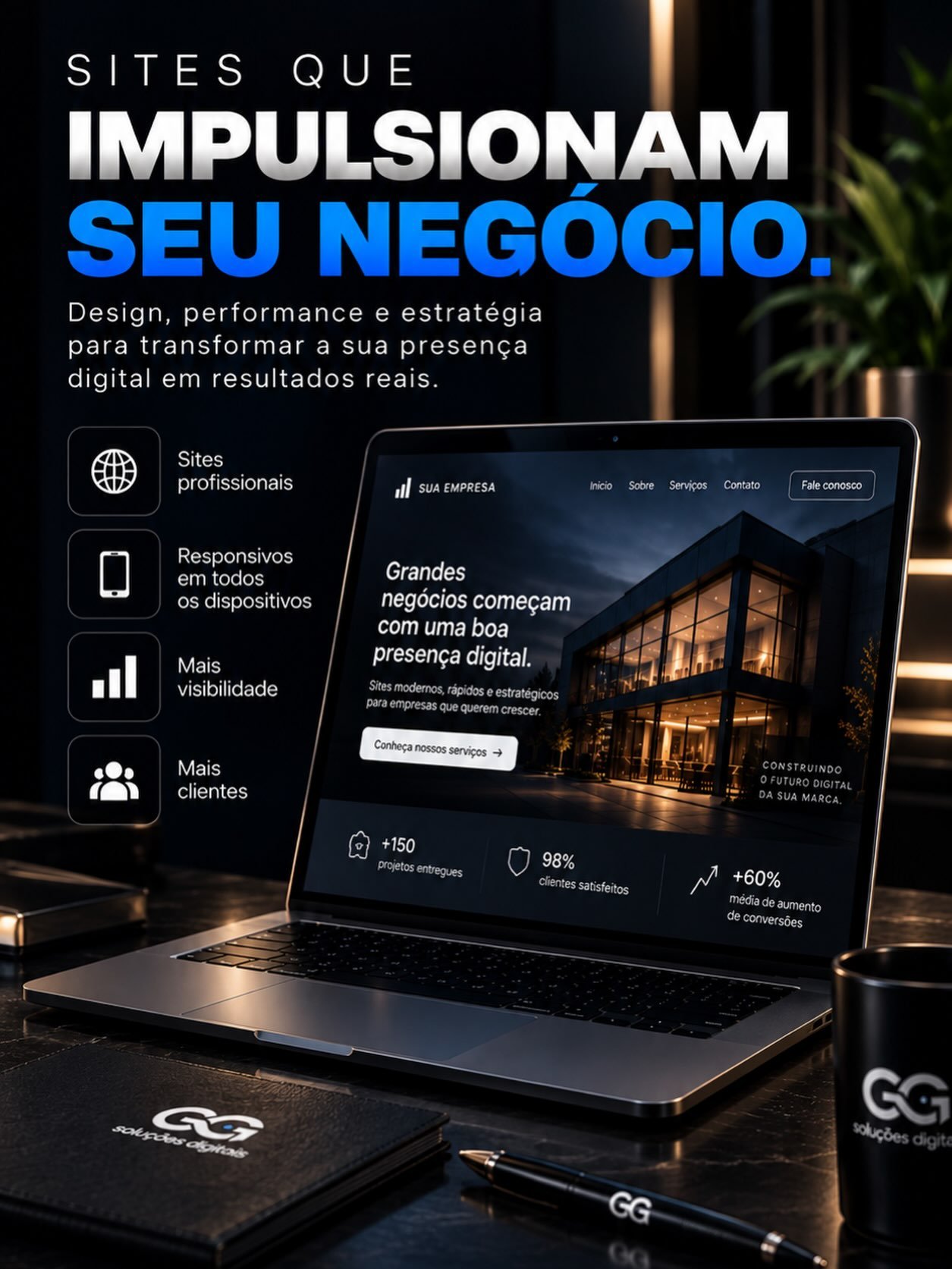 Post do Instagram da GG Code: sites que impulsionam seu negócio